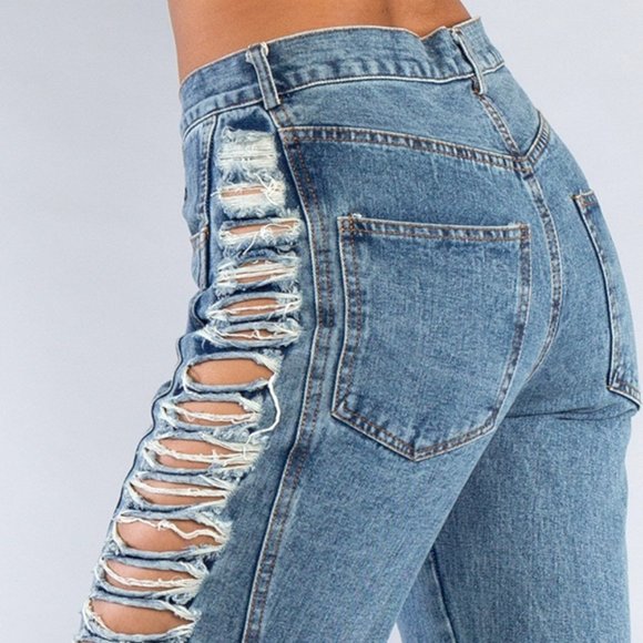 Distressed Ripped Demin Jeans - Picture 7 of 16